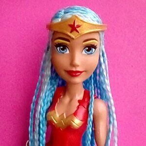 Custom Super hero Wonder Woman with blue braids ooak